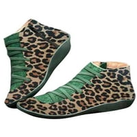 Lacyhop Ženske dame Anketi čizme Leopard Print Zip Comfort Boots Cipele