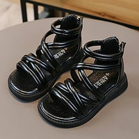 Quearentske djevojke djevojke sandalne cipele za djevojčice Dječje cipele visoke vrhunske sandale rimske sandale velike djece Ljetne sandale djevojke sandale veličine crne 10,5