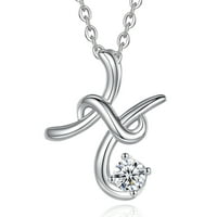 Eusense Početna ogrlica sa privjeskom na nakitu srebrne abecede za žene djevojke