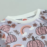 Suantret Toddler Girls Boys Halloween odjeća bundeve s dugim rukavima duge hlače se postavljaju ružičasta 0- mjeseci