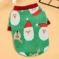 Hahasong Božićna odjeća slatka Santa Claus Elk Snowflake uzorak toplo pulover Holiday Haret Up Streetwear PET majica Puppy Mekani ispisani džemper za božićnu zabavu