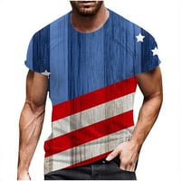 CLLIOS 4. srpnja Košulje Muške patriotske američke zastave Print Tes Modni majica za kratkih rukava posada