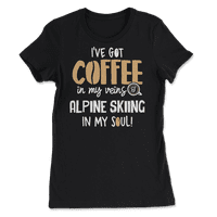 Alpska skijaška košulja za poklon za ljubitelje kafe - u mojim venama & s