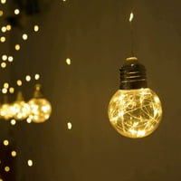 Svjetla zavjesa za zaštitu sa lopticom LED svjetla za zavjese s daljinskim upravljačem s daljinskim, USB baterije Twinkle Globe Fairy Svjetla za svadbenu spavaću sobu božićnu ukrasu