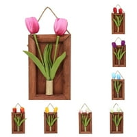 Umjetno cvijeće lažni tulip 3D drveni okviri za fotografije za zidni dekor