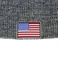 Anvazise unise jesen zima Amerika Nacionalna zastava elastična pletena šešir na otvorenom svijetla svijetlo siva jedna veličina