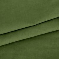 Pamučne posteljine za žene V izrez dugih rukava s dugim rukavima dolje majice, čvrste casual comfy plus veličina ženskih laskih bluza ties green1