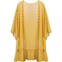 Cardigan za žensku modnu čvrstu plažu krema za sunčanje za kosu za kosu kardigan jeseni džemper za žene žuti xxl