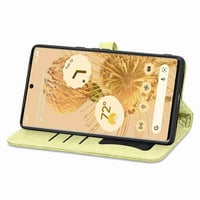 DTECCK za Google Pixel futrolu, reljefna futrola od PU kožna magnetska kopča sa Flip Chickstandom i nosačem bankovnih karata za bankovne kartice, žuti
