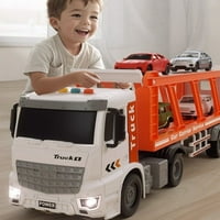 Esaierr Toddler Boys Toys za djecu dvospratni transportni kamioni Igračke Edukativno veliko transportno vozilo sa igračkim automobilom za dječake Djevojke sa modelom Svjetla 3-6Y