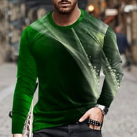 Homodles muške grafičke grafičke grafike - Crewneck tiskani 3D s dugih rukava šarene linije pulover Duksere vojske zelene veličine xxl