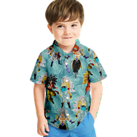 Muškarci i dječaci Havajski majice Zmaj Ball Print Casual Shortsleeve Novelty Button-down Havajska košulja Ljetna majica za odrasla djeca