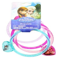 Disney smrznute prstenove narukvice sa šarmom srca, 4-pakovanje