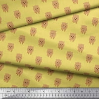 Soimoi Yellow Poly Georgette Tkaninski pomeranski pas Ispiši šivanje tkanine