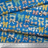 Soimoi plava pamučna kambrična tkanina Multi luk i točkice Dekor tkanina tiskano dvorište široko