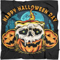 Flannel Fleece pokrivač Super meka pokriva Halloween glava pucnjava s šarenim krevetom dekor kauč na razvlačenje ležaj dnevni boravak horor prank uzorak djeca univerzalna klima uređaja 40 x50