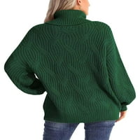 MA & Baby Womens Turtleneck džemper pulover dugih rukava pletene kabele prevelike džempere