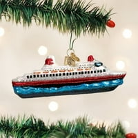 Old World Božićno staklo puhao ukras, krstarenje brodom