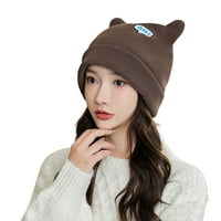 Žene Beanie Hat uši pune boje slova, korejski stil vjetroottni stil bez vrha bez skijanja na otvorenom biciklizam