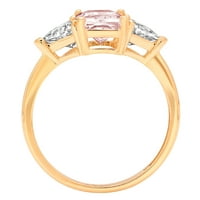 2.82ct smaragdni rez ružičasti simulirani dijamant 18k žuti zlatni gravirajući izjavu godišnjica angažmana vjenčanja s tri kamene prstene veličine 8,75
