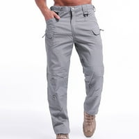 Muške taktičke ripstop teretne hlače Multi-džepne lagane planinarske pantalone na otvorenom odjeću siva veličina l