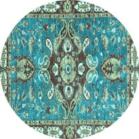 Ahgly Company u zatvorenom okrugli geometrijsko svijetlo plave tradicionalne prostirke, 3 '