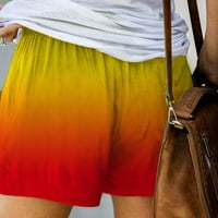 Žene modne gradijentne elastične pokete kratke hlače Ležerne prilike široke nogalne hlače Loose hlače jogger hlače fitness hlače kompresijske kratke hlače casual hlače boho hlače