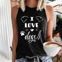 Love Moj tenk za pse za žene Crewneck Slatko grafičko slovo Ispis Tunička košulja Ležerne prilikom labave ljetna bazična bluza