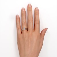 1. RASAT MARQUISE CUT SOLITAIRE prsten - Art Deco skelopirani venčani set - 18K ružičasto pozlaćivanje prevladavanja preko srebra