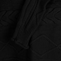 Duks hinvhai plus veličine na vrhu na sezonskom čišćenju ženski soild dugi rukav debeli pleteni pulover turtleneck džemper crni 12
