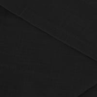 Charella ženska gumb pune boje dolje majice V izrez labava bluza dugih rukava Ležerne prilike na dugim rukavima vrhovi tunike sa džepom crni, xxxxl