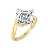 Marana - Moissite Asscher Cut Lab Diamond Twisted Band Solitaire zaručni prsten
