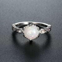 Jiyugala prstenovi za žene Bijeli dragulji sjajni cirkonijski prsten za obećanje za angažman vjenčani prstenovi