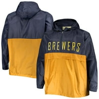 Muška mornarička zlata Milwaukee Brewers Big & Vill Split Body Anorak polu-zip jakne