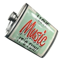 Flask I Love Music, Vintage Design