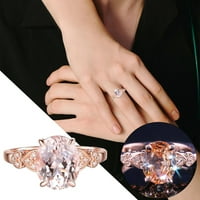 Duhgbne Rose pozlaćeni ovalni rez cirkonski prsten za žene nakit srebrni ženski prstenovi