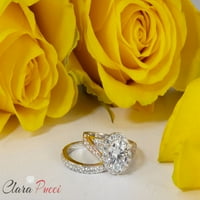 1. CT sjajan okrugli rezan originalni kultivirani dijamant VS1-VS J-K 18k bijela ruža zlato halo angažman vjenčani mladenci dizajnerski prsten bw set veličine 10