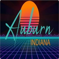 Auburn Indiana Vinil Decal Stiker Retro Neon Dizajn
