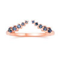 Vjenčani prsten 14K ružičasto zlato stvorio je safir prstenove za žene