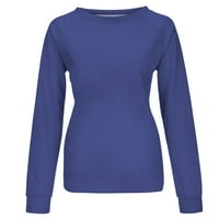 Ženski vrhovi plus veličine Trendi dugih rukava Ležerne majice Soild boja okrugli vrat Duks pulover Labavi tunik vrhom do 65% popusta