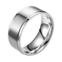 Loopsun Prstenovi zamrznuta površina Anti-ogrebotine ne blede od nehrđajućeg čelika, bračni čelični prsten za rođendan čeličnih prstena za žene za žene Djevojke supruga mama Lady Her