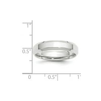 14k bijeli zlatni prsten za prsten vjenčani u komfor sa zaštitnim ivicama veličine 12,5