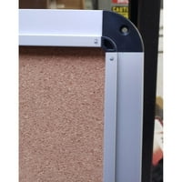 Cork Bilten Board za unutarnju upotrebu sa zaključavajućim vratima - Silver Objavite okvir ploče sa ključem