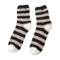 Žene Ediodpoh Jesen i zimski prugasti koraljne tople debele čarape Čarape Žene Čarape D jedna veličina