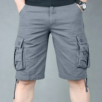 Asdoklhq Teretne kratke hlače za muškarce čišćenje muških plus veličine teretni kratke hlače Multi-džepovi opuštene ljetne hlače za plažu hlače