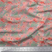 Tropički listovi za baršunaste tkanine Soimoi, Plumeria i Helikonia cvjetni print šiva šipka