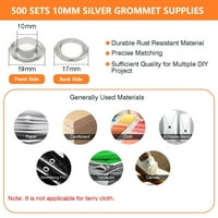 Grommet Tool Kit W Silver Grometkets potrošni materijal, ručna rupa PILLER Priručnik Grometket mašina za uši