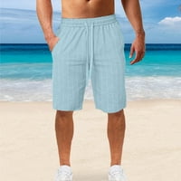 Hladne i povremene vibracije muške muške hlače posteljine za muškarce, casual labavo fit ravno noge rastegnutih struka pantalone na plaži elastični struk vanjske prozračne hlače plave l