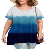 Luxplum ženska majica cvjetni print plus veličine vrhova kratkih rukava ljetne t majice labava bluza plaža TEE gradijent boja 4xl