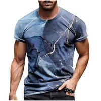 Amidoa Men Casual Okrugli vrat 3D digitalni ispis Pulover fitness sportske kratke hlače rukave majica za bluze muške haljine